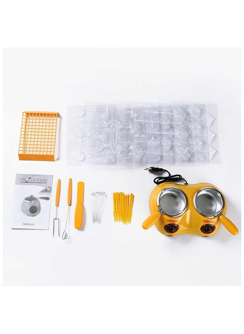 general Household double pot electric hot pot chocolate melting pot DIY handmade soap chocolate melting pot machine with DIY full set of tools - Image 2