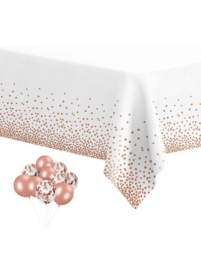 Generic Dot Party Table Cloth Printing Party Plastic Pe Tablecloth Rose Gold Bronzing Disposable Tablecloth-Color:Printed Golden Dots-Specifications:137*274cm  - Image 5