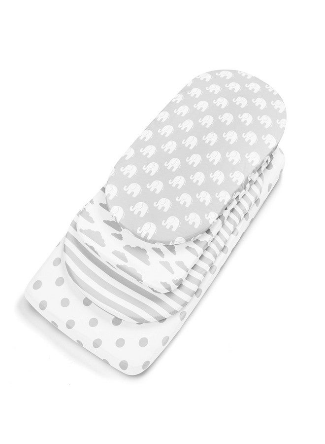 BaeBae Goods Bassinet Bed Sheets - Premium Bassinet Fitted Sheet for Halo, Mika Micky, Maxi COSI & Others - 4 Pack 100% Jersey Knit - Bassinet Bedding for Standard Size Oval or Halo Bassinet Pads for Boys & Girls - Image 3