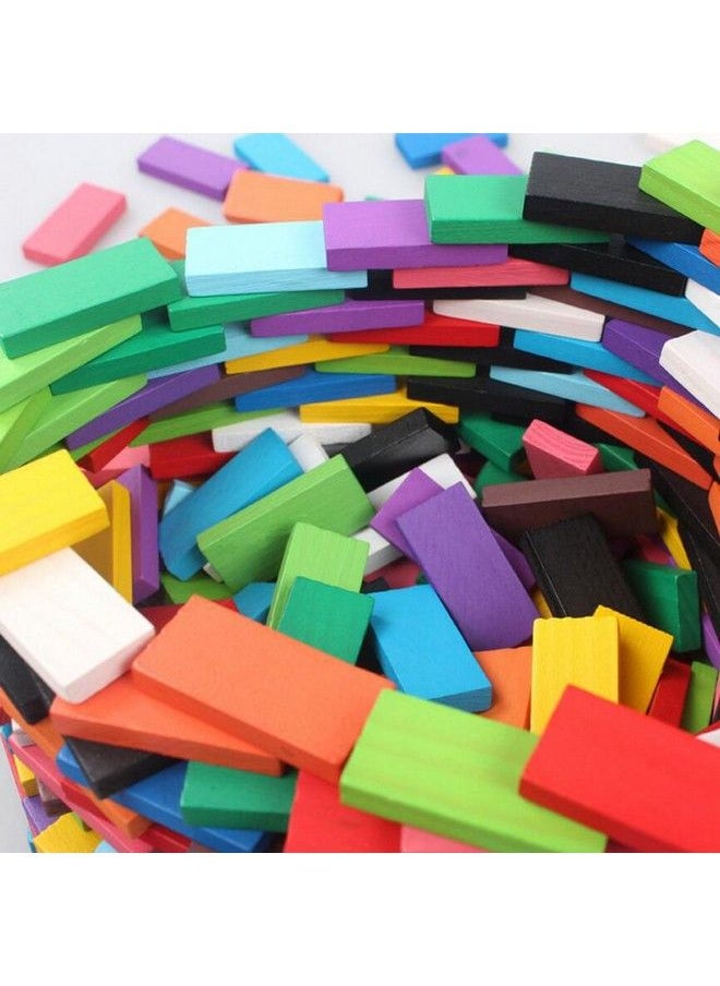 Newcreativetop Wooden Dominos Blocks Set Kids Game Educational Play Toy Domino Racing Toy Game (240Pcs)  - Image 4