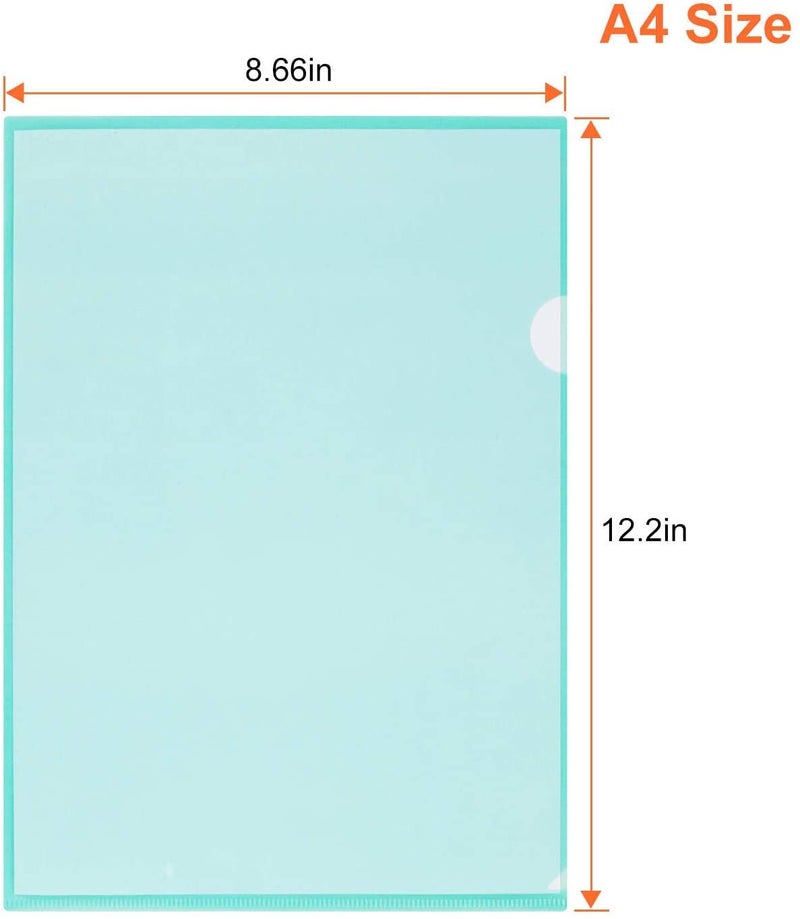 Shining Zon L-Type Transparent Clear Documents Sleeve Project Paper Folders Organizer Important Certificate My Clear Folder (Pack of 80?A4 Size Paper-140 Micron) - Image 2