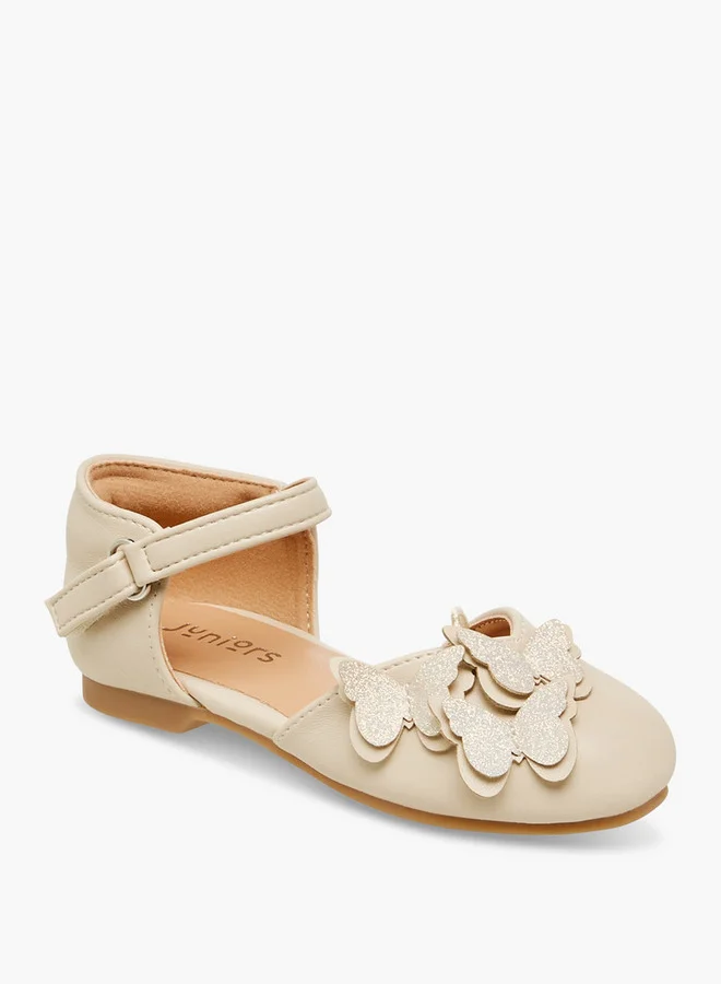 JUNIORS Butterfly Embellished Shoes with Hook and Loop Closure