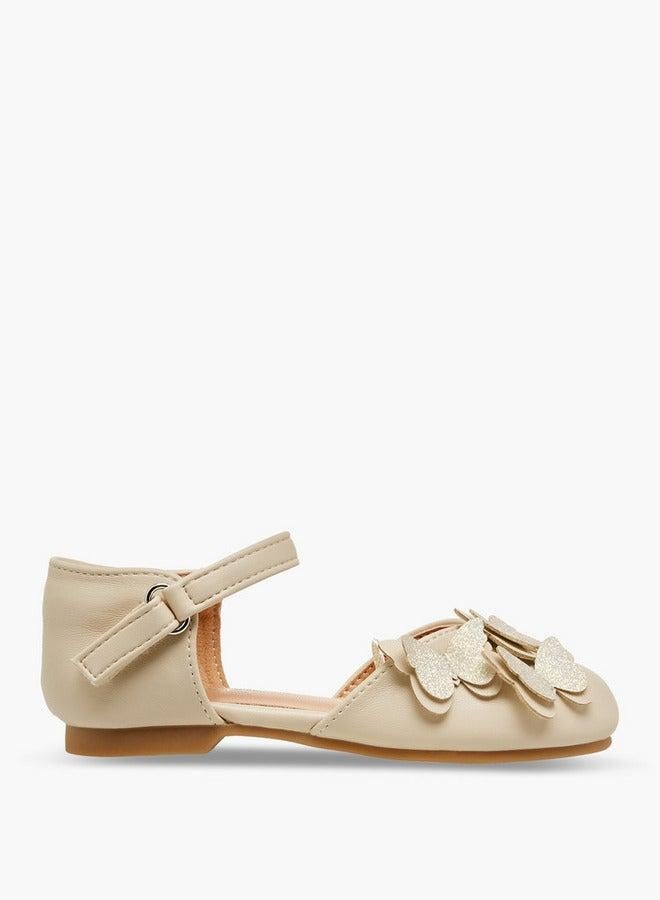 JUNIORS Butterfly Embellished Shoes with Hook and Loop Closure - Image 2