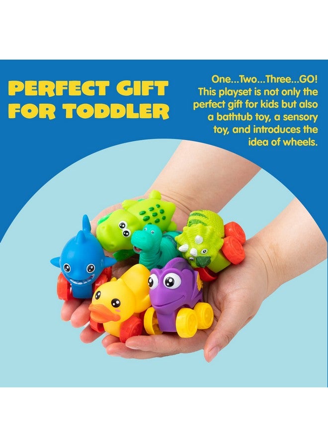 JOYIN مجموعة سيارات الحيوانات من JOYIN، لعبة سيارات مطاطية ناعمة، مركبات صغيرة للأطفال، لعبة سيارات للاستحمام للأولاد والبنات، هدية لنشاطات الشاطئ وحمام السباحة في الصيف، هدايا حفلات للأطفال، حشوات سلال عيد الفصح - Image 5