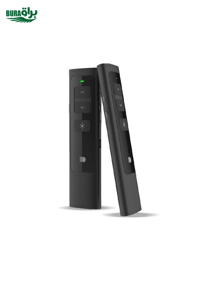 BURAQ - Doosl DSIT013 2.4GHz Rechargeable PowerPoint Presentation Remote Control Multi-functional Laser Pointer for PowerPoint / Keynote / Prezi, Control Distance: 100m(Black) - Image 1