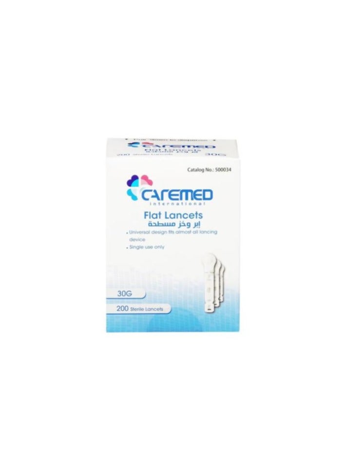 CAREMED 200-Piece Sterile Flat Lancet Set - Image 1