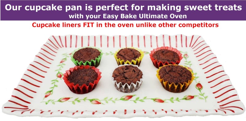 Quadrapoint Deluxe Pan Set Compatible With Easy Bake Ultimate Oven | Includes 60 Cupcake Liners That Will Fit  Unlike Others!! | Kids' Accessories For Cooking Easy Bake Oven Mixes - Image 3