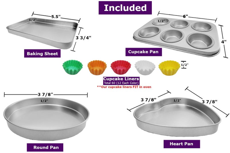 Quadrapoint Deluxe Pan Set Compatible With Easy Bake Ultimate Oven | Includes 60 Cupcake Liners That Will Fit  Unlike Others!! | Kids' Accessories For Cooking Easy Bake Oven Mixes - Image 2