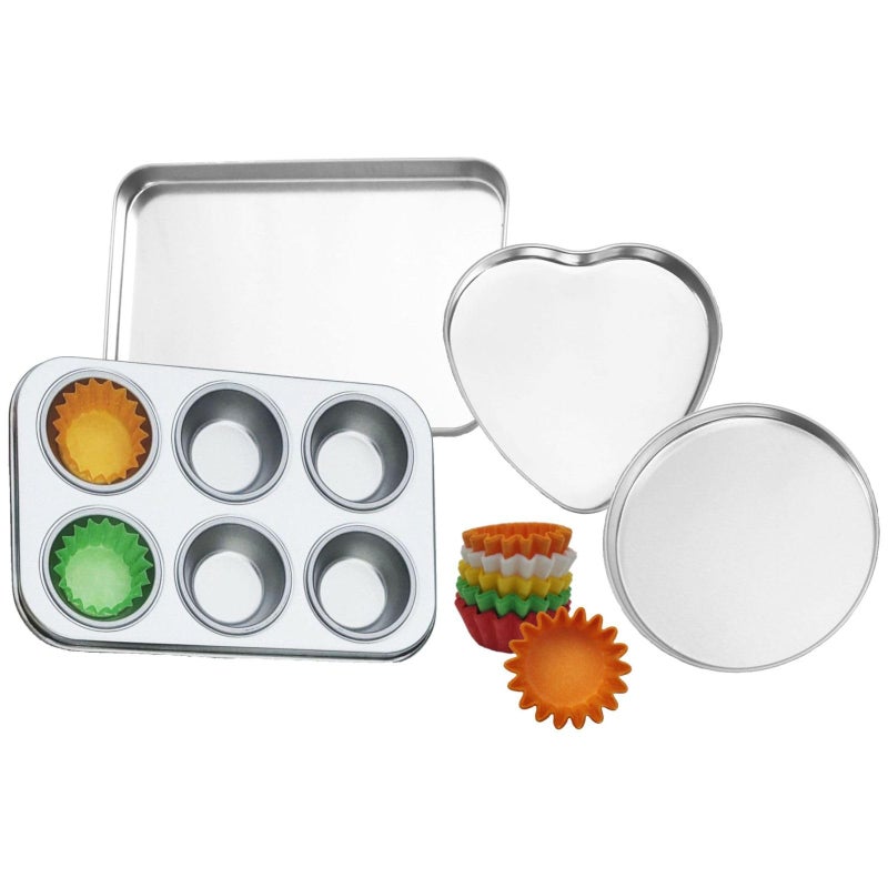 Quadrapoint Deluxe Pan Set Compatible With Easy Bake Ultimate Oven | Includes 60 Cupcake Liners That Will Fit  Unlike Others!! | Kids' Accessories For Cooking Easy Bake Oven Mixes - Image 1