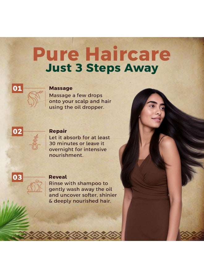 دابر زيت الشعر دابر أملا بيور باتانا معجزة النمو – 95 مل | مع 100% من الباتانا الخام وفيتامين هـ | يعزز نمو الشعر، ويمنع تساقط الشعر ورققه، ويحسن النعومة ويعزز اللمعان | مصدرها أخلاقيا من هندوراس | مناسبة لكل من النساء والرجال - Image 2