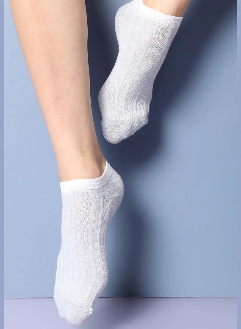 Haute Sauce 3 Pack Textured Cotton No Show Socks For Women