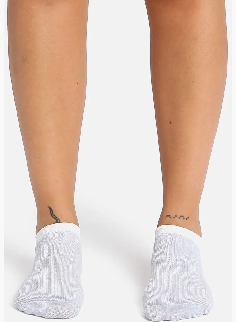 Haute Sauce 3 Pack Textured Cotton No Show Socks For Women