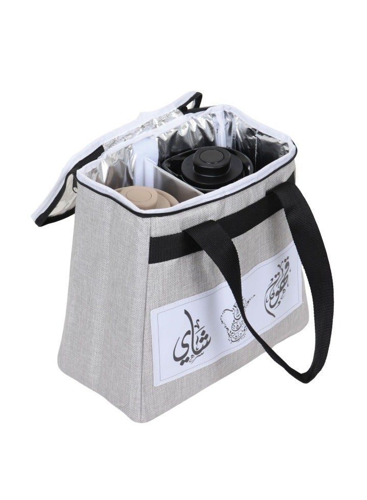 هوم فيو سلة شنطة الترامس– تصميم عملي ومتين لحفظ ترامس الشاي والقهوة والدلال وتنظيم الأغراض. - Image 4