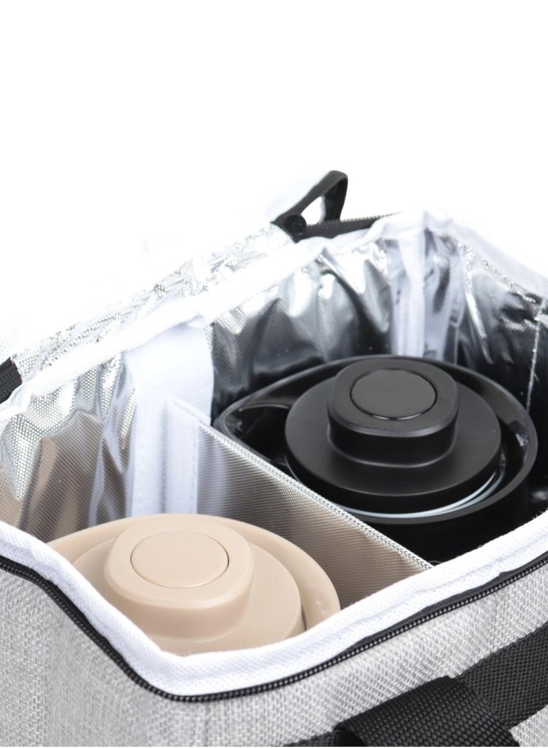 هوم فيو سلة شنطة الترامس– تصميم عملي ومتين لحفظ ترامس الشاي والقهوة والدلال وتنظيم الأغراض. - Image 2