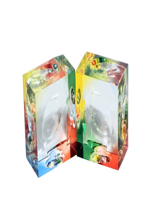 Bharat Plastic Acrylic Paper weight, Size 2X2X1.25 inch. Both item in one packet - Image 2