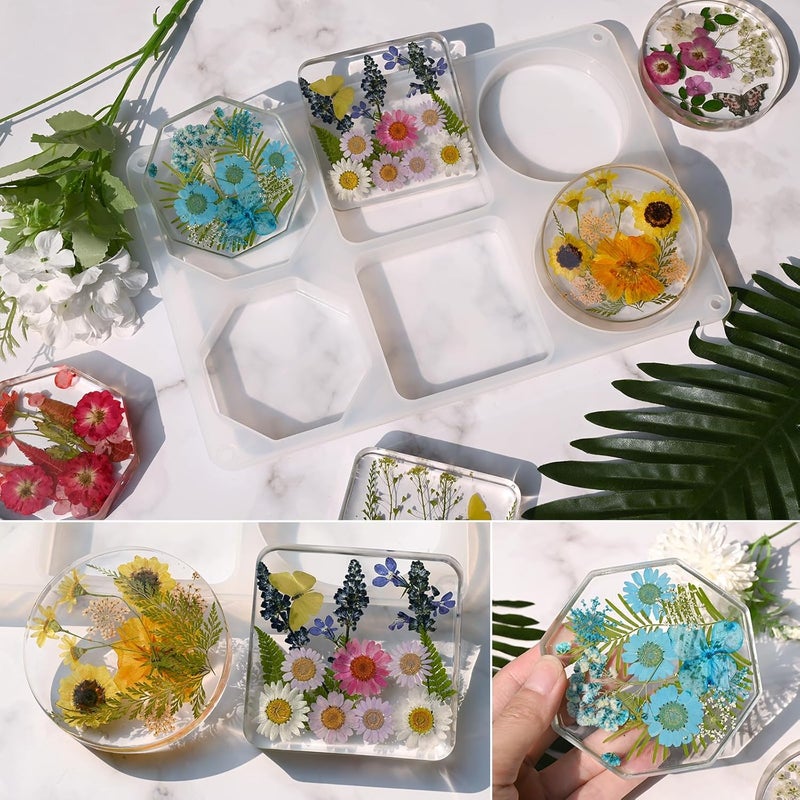 Actvty Resin Coaster Molds 6Cavity Coaster Silicone Molds for Resin Casting Large Deep Coaster Molds for Epoxy Resin DIY Custom Coasters Resin Art Gifts Home Decoration - Image 5