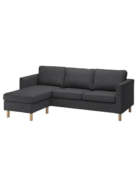 Cover for 3-seat sofa, with chaise longue/Gunnared dark grey