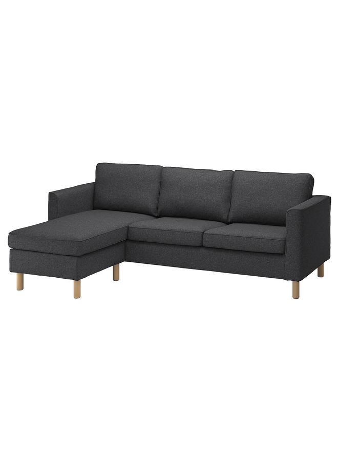 Cover for 3-seat sofa, with chaise longue/Gunnared dark grey
