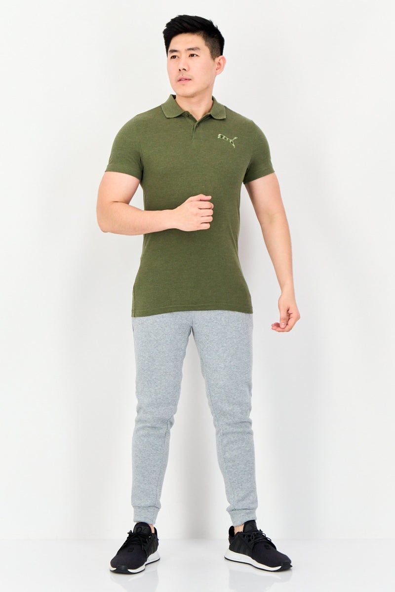 PUMA تي شيرت بولو رياضي للرجال بأكمام قصيرة، خارجي، زيتوني داكن - Image 4