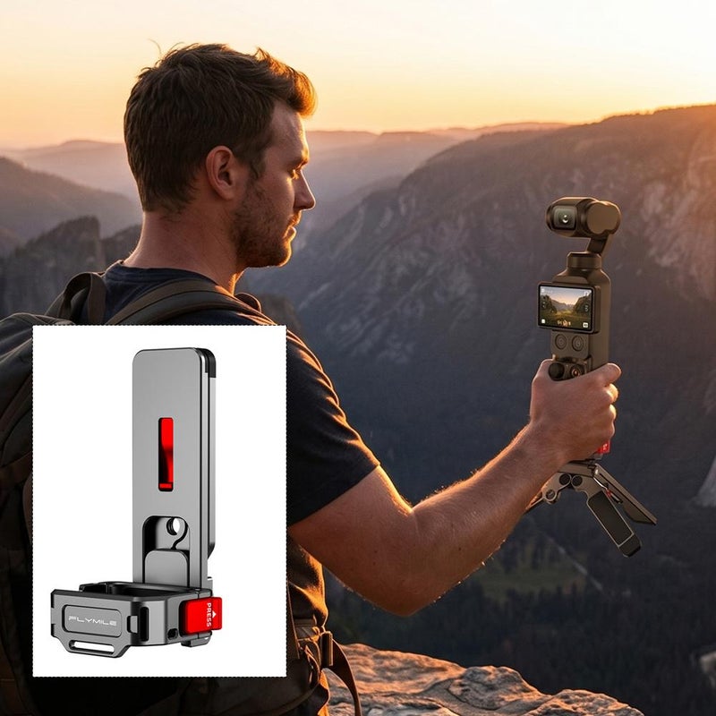 Compatible with DJI Osmo Pocket 4/3 metal quick-release tripod, Mantis magnetic bracket, carabiner accessory - Image 5