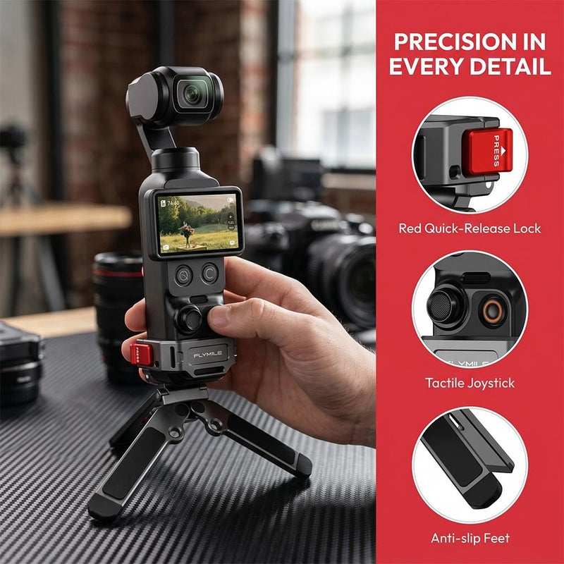 Compatible with DJI Osmo Pocket 4/3 metal quick-release tripod, Mantis magnetic bracket, carabiner accessory - Image 2