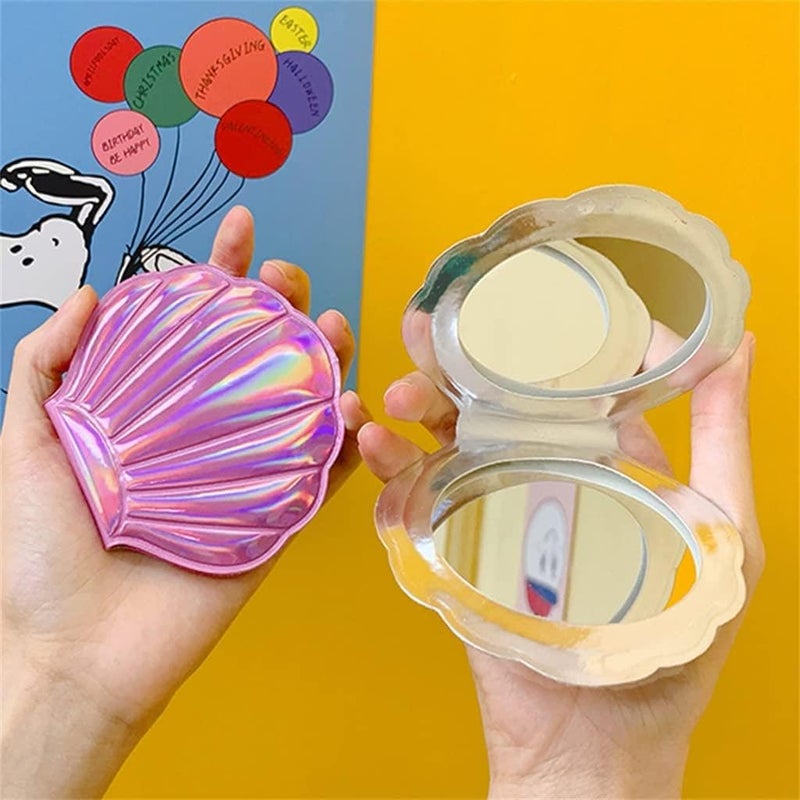 Compact Mirror - Small Portable Handheld Vanity Mirror with Colorful Shell Design - Image 2