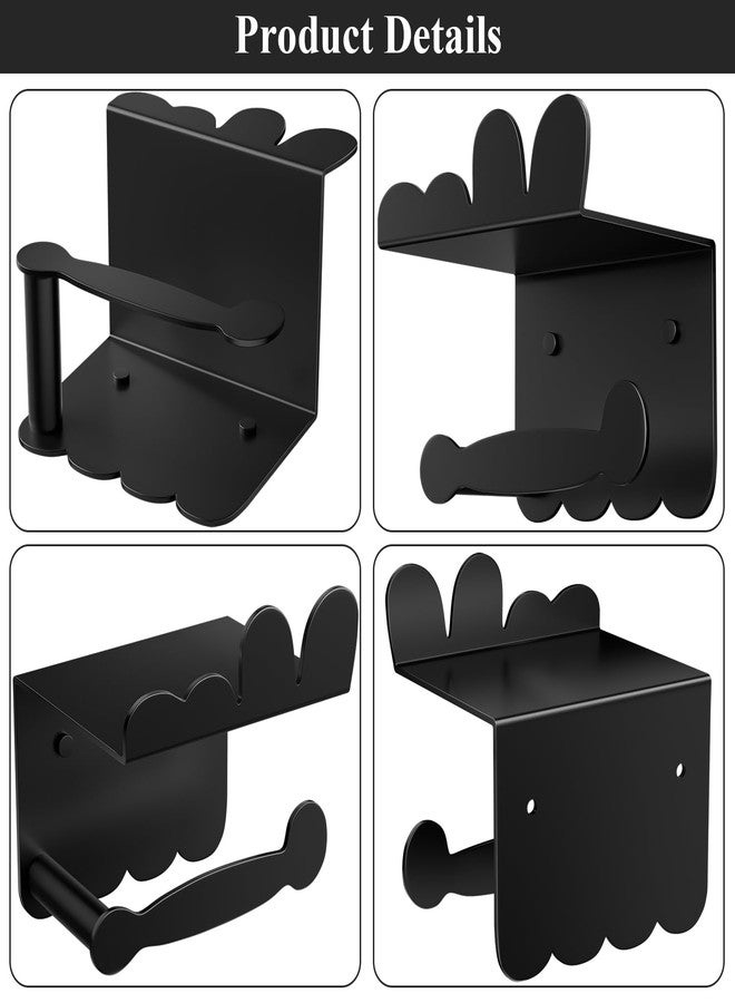 Tindbea Kids Toilet Paper Holder with Shelf Wall Mounted Stainless Steel Tissue Roll Holder, Rustproof & Multifunctional Bathroom Storage Dispenser Funny Bathroom Wall Decor (Matte Black) - Image 5