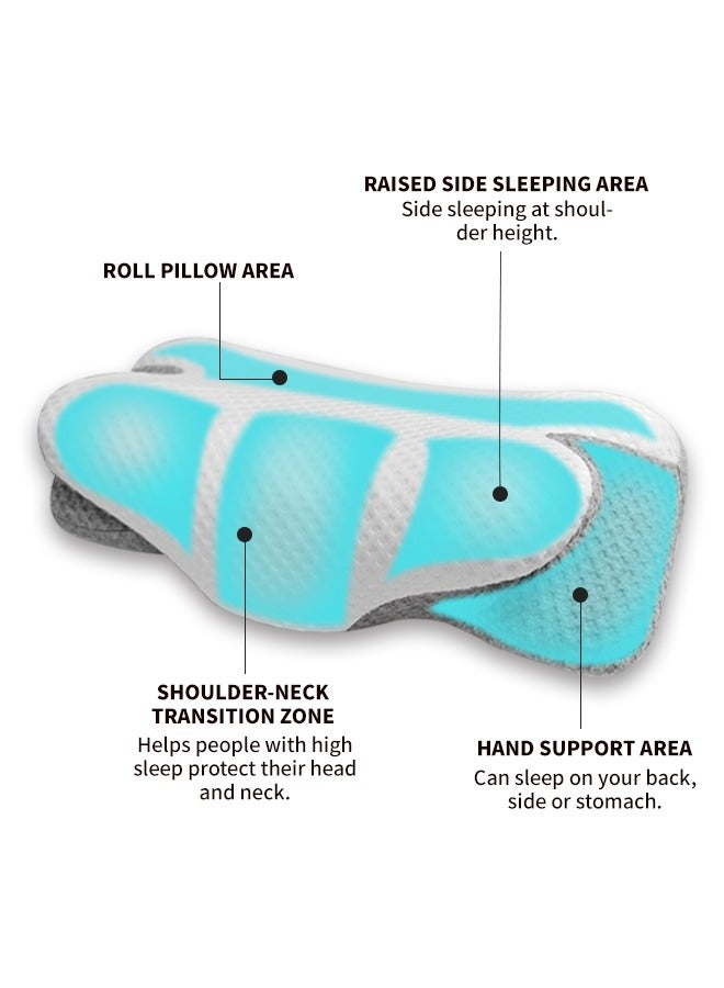 erfly Shape Bed Pillow, Cervical Pillow for Sleeping, Ergonomic Side Sleeper Pillows for Adults, Cervical Pillow for Neck Relief Support, Memory Foam Pillows Back Stomach Sleepers - Image 3
