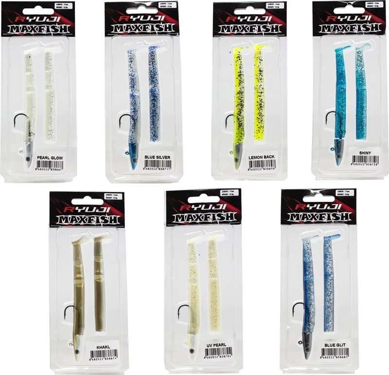 ريوجي Max Fish 110MM 12,5gr 2+1 Silicone Bait Browny
