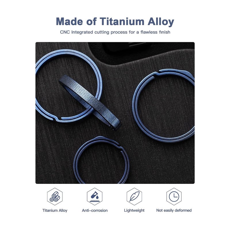 SOLARAE Key Rings Elegant Quick Release Side Pushing Split Rings Kit for Keychains Circular Keychain Hoops Keyring Loop Keyring Connector Heavy Duty Keyring for Dog Tag - Image 4