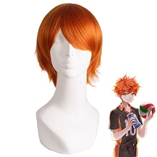 MapofBeauty 12"/30cm Role Play Cosplay Wig Costume (Golden Orange) - Image 3