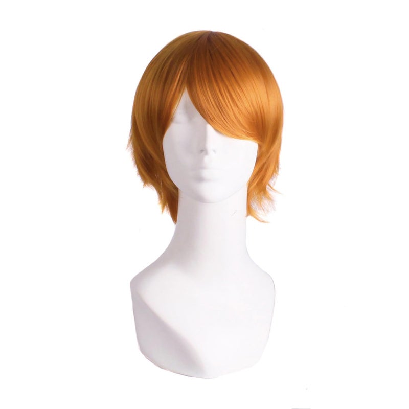 MapofBeauty 12"/30cm Role Play Cosplay Wig Costume (Golden Orange) - Image 5