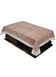 Kuber Industries Kuber Industries Checks Print Exclusive Table Cloth|PVC 4 Seater Center Table cover|Table Sheet For dining, Party, Events|Waterproof Protector|Indoor And Outdoor Use "60x40" (Brown)  - Image 2