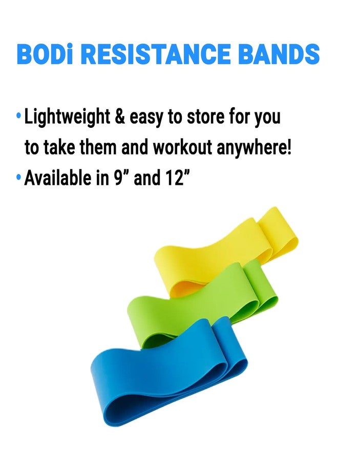 bodi Beachbody Resistance Bands for Booty and Thigh Workouts, Unisex Strength Workout Exercise Loops for Women & Men, Light, Medium & Heavy Resistance Levels, 9 Inch, 3 Pack - Image 2
