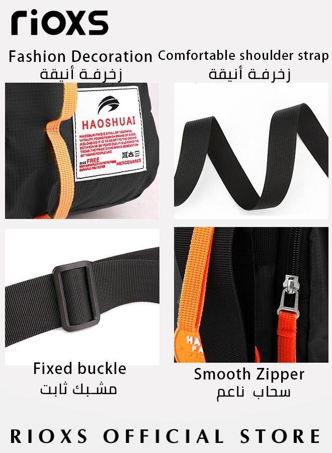 RIOXS Crossbody Sling Bag Body Chest Sling Shoulder Bag for Men Women Casual Shoulder Backpack Bag Lightweight Waterproof Daypack for Travel Hiking - Image 5