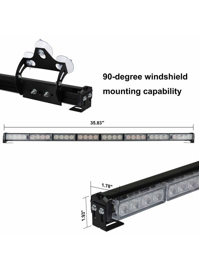 ASPL 36" 32LED Traffic Advisor Light Bar Warning Emergency Strobe Light Bar Directional Flashing Emergency Caution Lighting Led Safety Lights With 16 ft Straight Cord (Amber/White) - Image 4