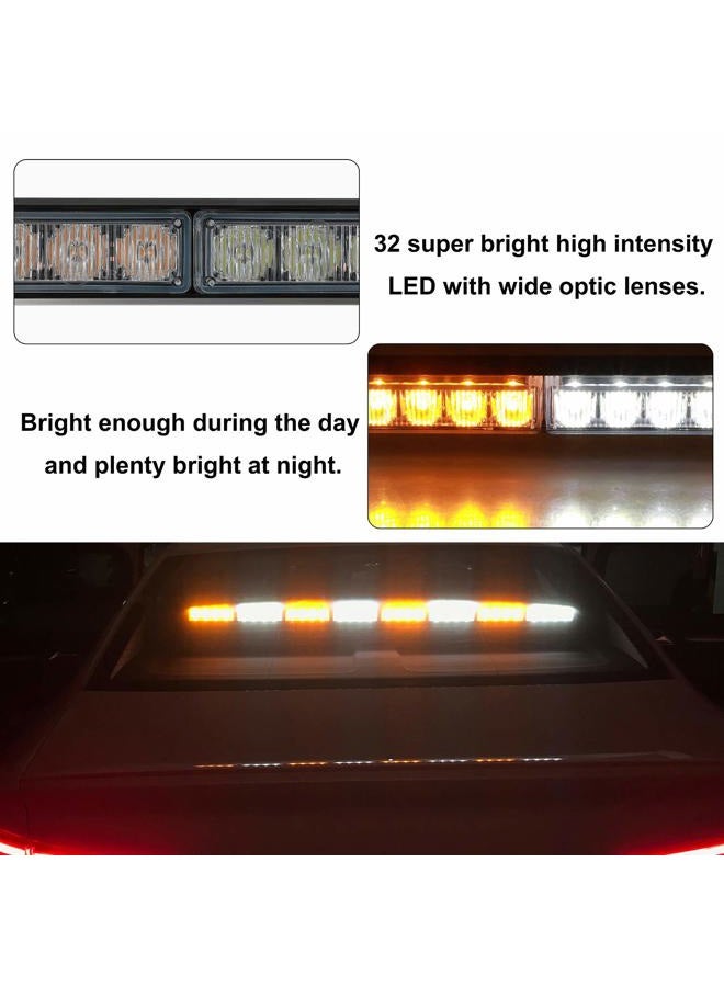 ASPL 36" 32LED Traffic Advisor Light Bar Warning Emergency Strobe Light Bar Directional Flashing Emergency Caution Lighting Led Safety Lights With 16 ft Straight Cord (Amber/White) - Image 3