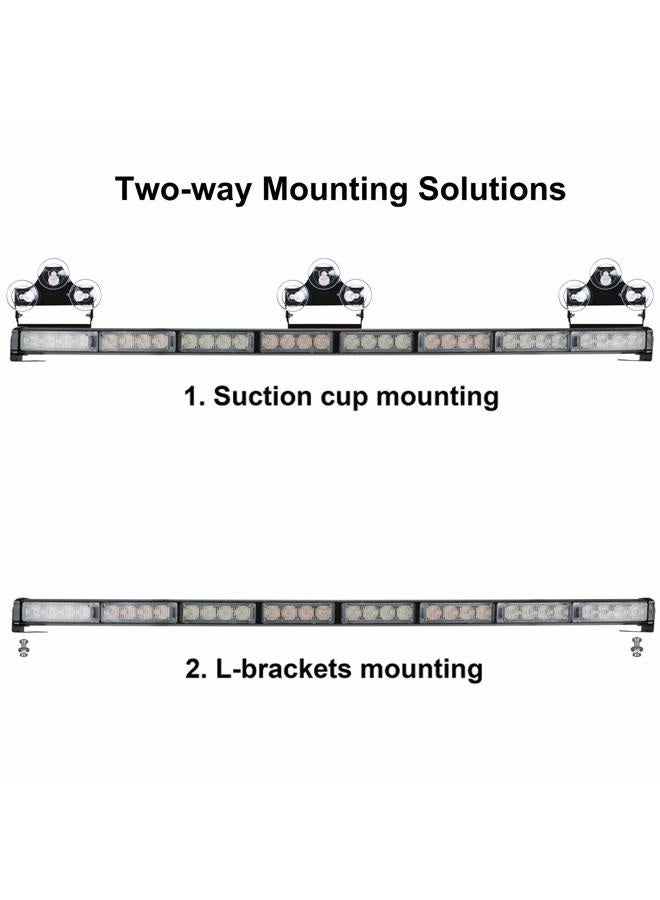 ASPL 36" 32LED Traffic Advisor Light Bar Warning Emergency Strobe Light Bar Directional Flashing Emergency Caution Lighting Led Safety Lights With 16 ft Straight Cord (Amber/White) - Image 5