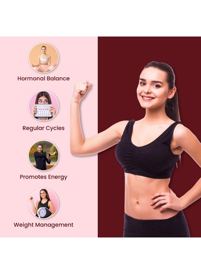 ZEROHARM Narie PCOS/PCOD Supplement for Women | Shatavari, Ashwagandha | Natural Hormone Balance & Mood Support | Helps with Regular Periods, Weight Management, Facial Hair & Acne | 60 Nano Tablets - Image 3