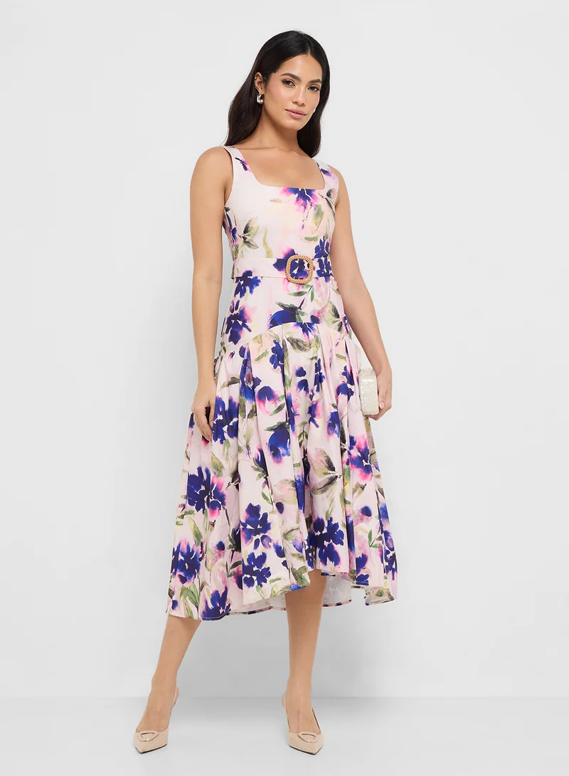 Hope & Ivy Floral Belted Dress