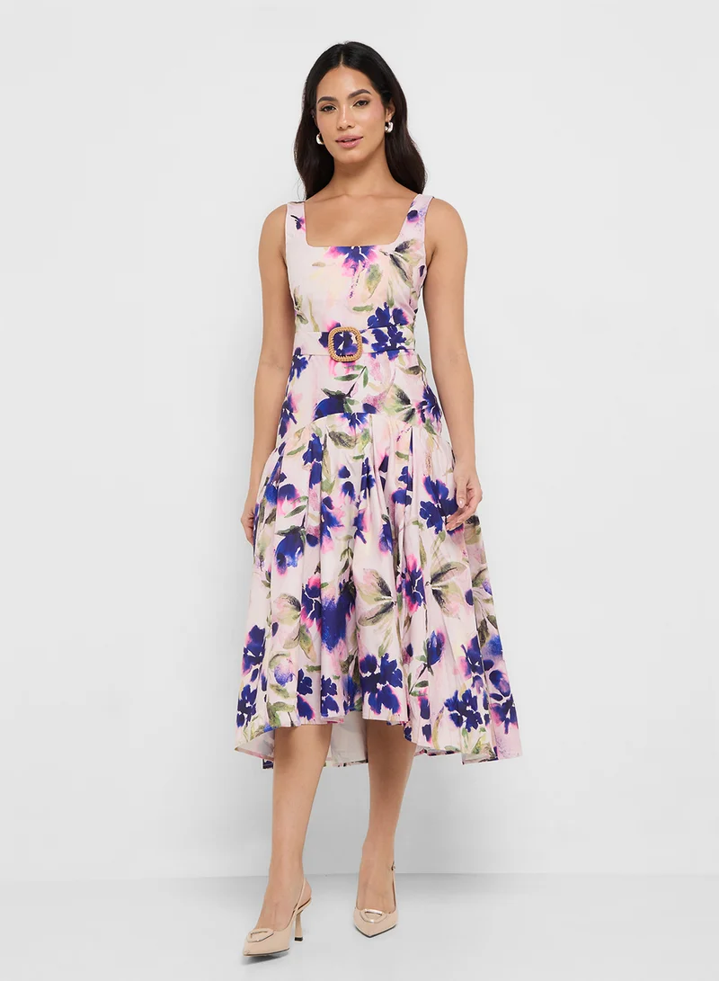 هوب اند ايفي Floral Belted Dress