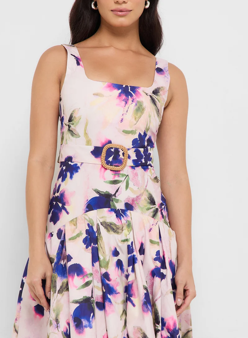 Hope & Ivy Floral Belted Dress