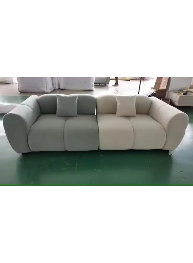 Poppins HOME Popular Sofa Set Furniture Living Room Sofa Modern Luxury Soft Velvet White Design Couch Cloud Elegant Fabric Sofa for Home (Orange, 2 Seater) - Image 5