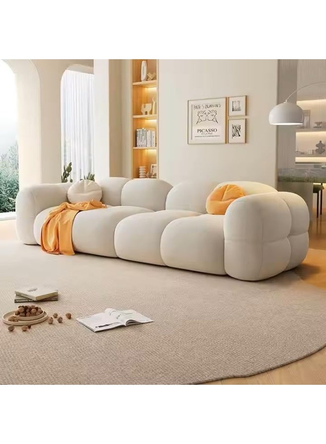 Poppins HOME Popular Sofa Set Furniture Living Room Sofa Modern Luxury Soft Velvet White Design Couch Cloud Elegant Fabric Sofa for Home (Orange, 2 Seater) - Image 4