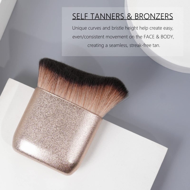 GOERTI Self Tanner Brush GOERTI Body Makeup Brush for Flawless Leg Makeup, Kabuki Foundation Makeup Brush for Face & Body, Full Coverage Tanning Blend Applicator for Self Tanner, Bronzer & Lotion Tan Mousse - Image 4