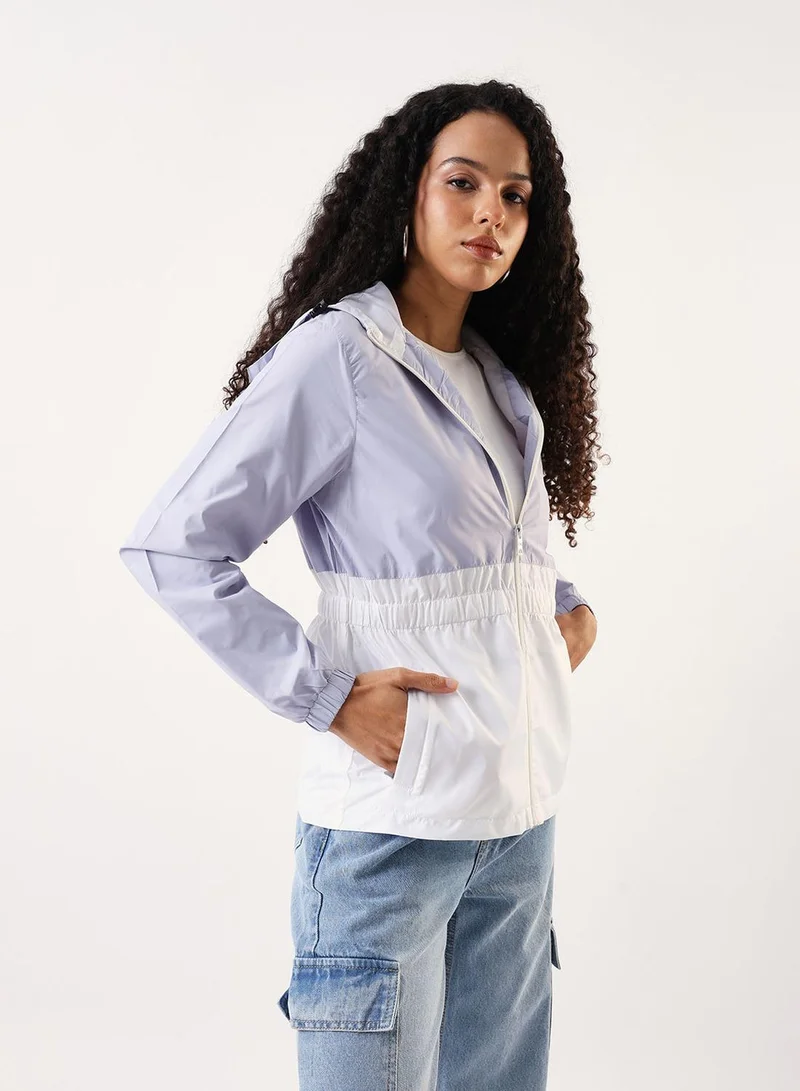 دينيس لينغو جاكيت نسائي بلون بنفسجي وأبيض مقاس عادي