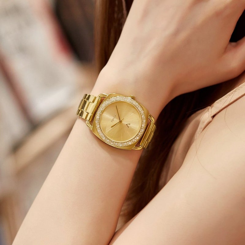 TRNDA Women's Watch with Gold Stainless Steel Case and Gold Stainless Steel Band - Image 2