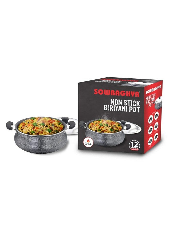 SOWBAGHYA Aluminium Biryani Pot with Lid, 3 Liters (Black) Handi, Patila, Bhagona, Tapeli with LID, Multipurpose Aluminium Cooking Utensil for Kitchen, Dishwasher Safe, Metal Spoon Friendly, Non-Stick - Image 5