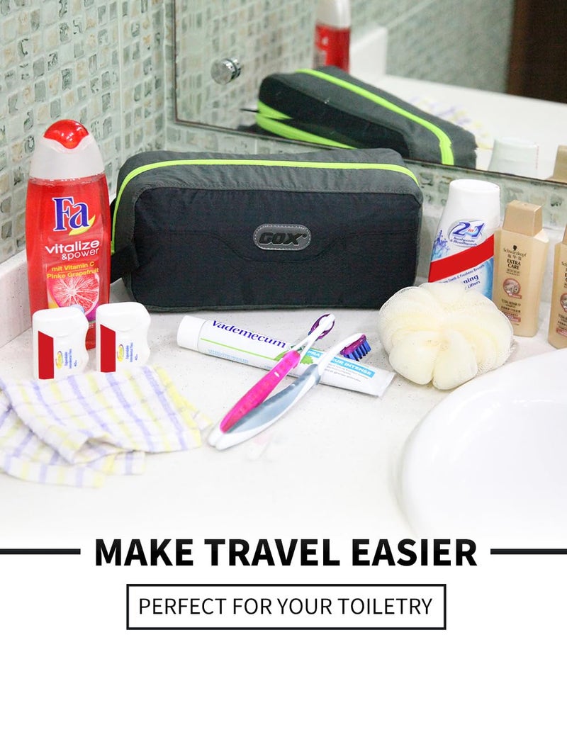 GOX Travel Toiletry Bag,Dopp Kit Case,Ultra-Light Cosmetics Bag Makeup Organizer(Black) - Image 2