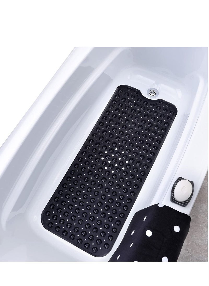Y&D Non-Slip Bathtub and Shower Mat, with 200 Suction Cups, Anti-slip for Elderly & Kids Extra, Long Bathroom , Mats Mildew Resistant Machine Washable (Black, 100 x 40 cm) - Image 1